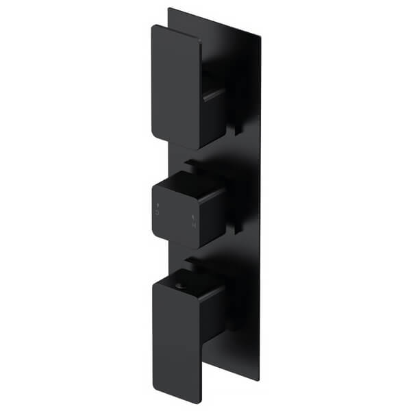 Nuie Windon Concealed Thermostatic Shower Valve - Rectangular Trim - 3 Control