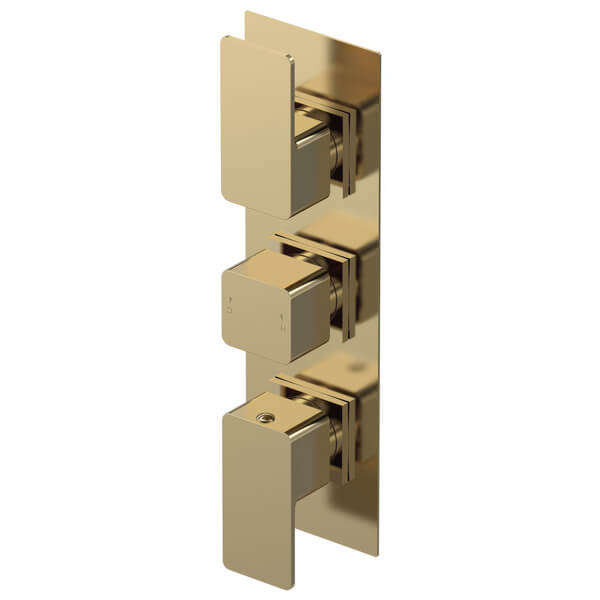 Nuie Windon Concealed Thermostatic Shower Valve - Rectangular Trim - 3 Control