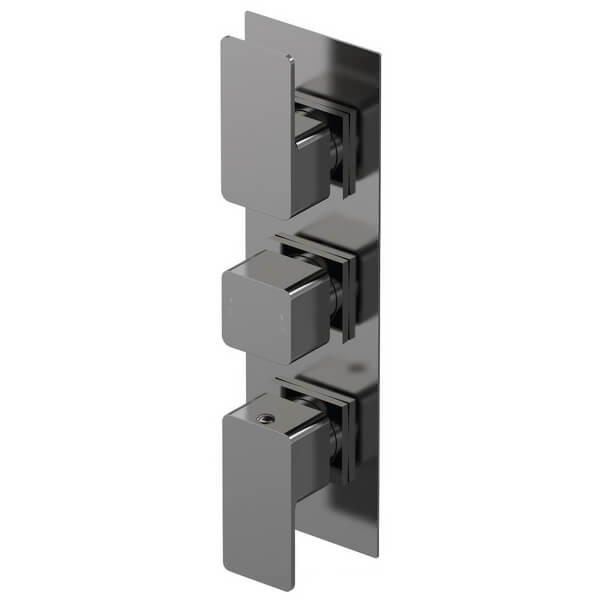 Nuie Windon Concealed Thermostatic Shower Valve - Rectangular Trim - 3 Control