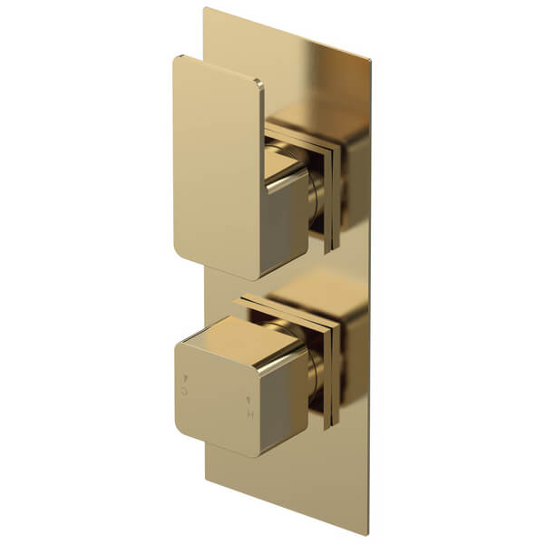 Nuie Windon Concealed Thermostatic Shower Valve - Rectangular Trim - 2 Control