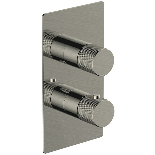 RAK Amalfi Contemporary Concealed Thermostatic Shower Valve - 2 Control - Knurled Handles
