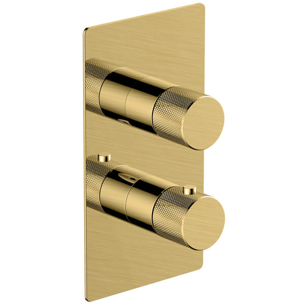 RAK Amalfi Contemporary Concealed Thermostatic Shower Valve - 2 Control - Knurled Handles