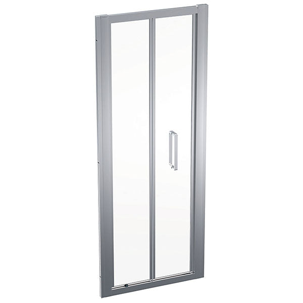 Geberit Geo Bifold Reversible Shower Door - Aluminium Silver Frame - 1900mm High