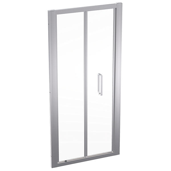 Geberit Geo Bifold Reversible Shower Door - Aluminium Silver Frame - 1900mm High