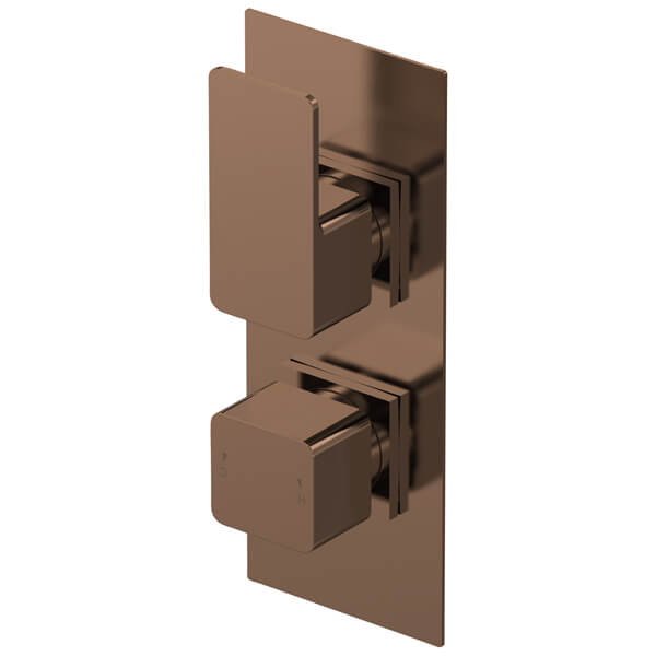 Nuie Windon Concealed Thermostatic Shower Valve - Rectangular Trim - 2 Control
