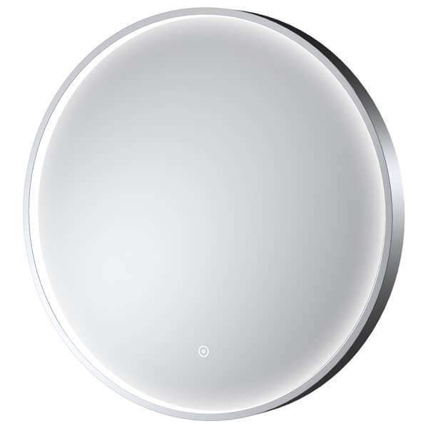 Hudson Reed Mensa Round Borderlit LED Mirror with Demister Pad - Aluminium Frame