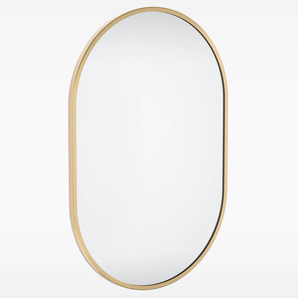Sensio Eldon Contemporary Non-Illuminated Pill Shaped Mirror - Aluminium Frame