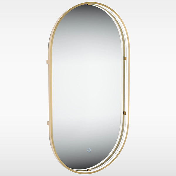 Sensio Aspect TrioTone Pill Frontlit LED Illuminated Mirror with Demister Pad - Tuskan Tiles