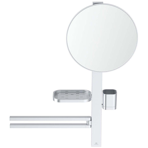 Ideal Standard ALU+ Round Makeup and Shaving Mirror with Towel Holder