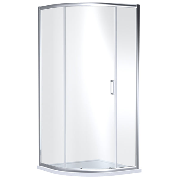 Nuie Rene Quadrant Shower Enclosure with Handle - 900 x 900mm - Aluminium Frame