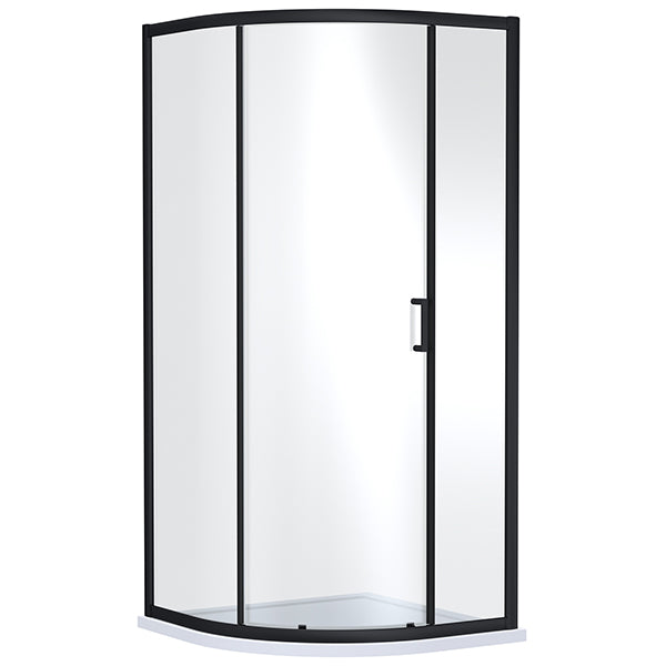 Nuie Rene Quadrant Shower Enclosure with Handle - 900 x 900mm - Aluminium Frame