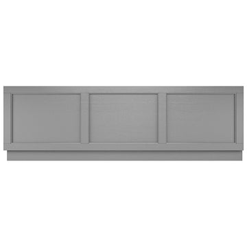 Old London MDF front bath panel by Hudson Reed, shown in natural wood finish with detailed panel design.