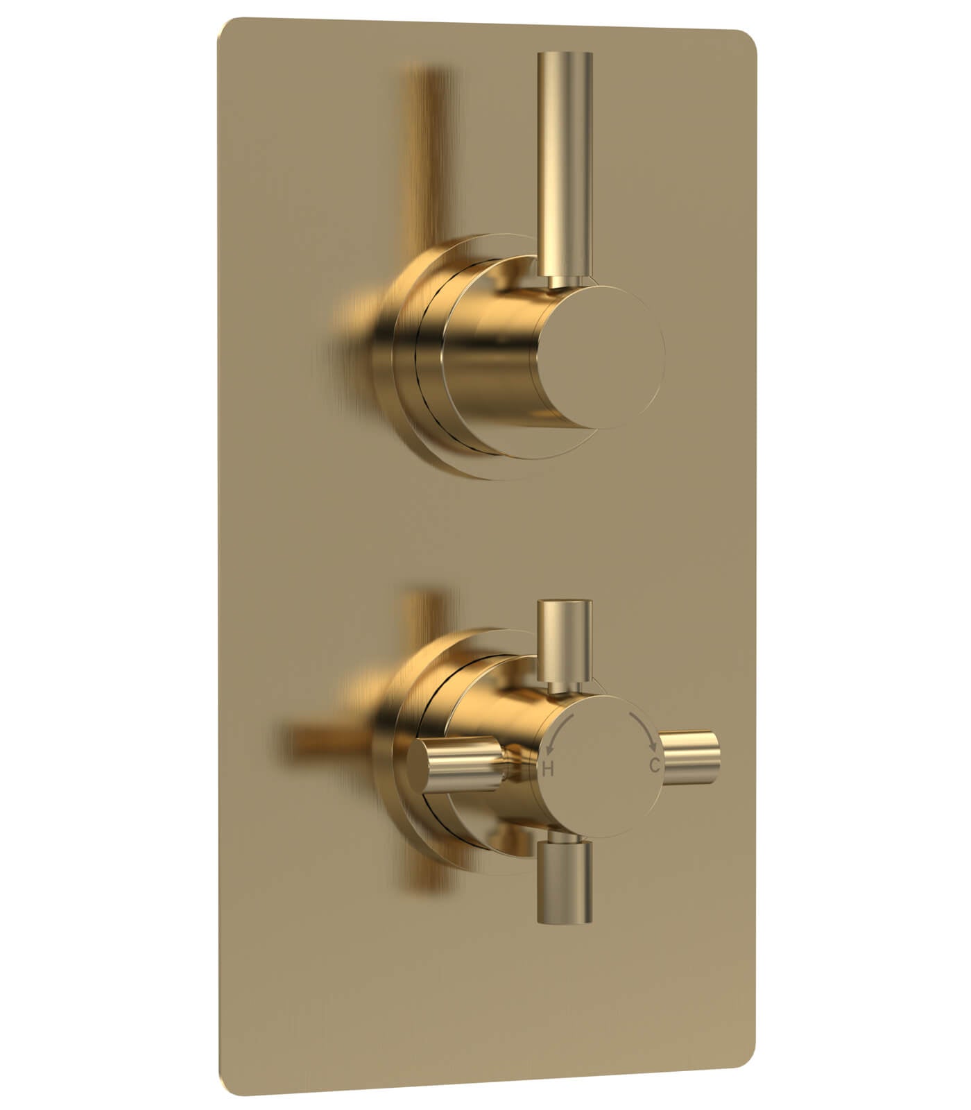 Hudson Reed Tec Pura Concealed Thermostatic Shower Valve - Rectangular Trim - 2 Control