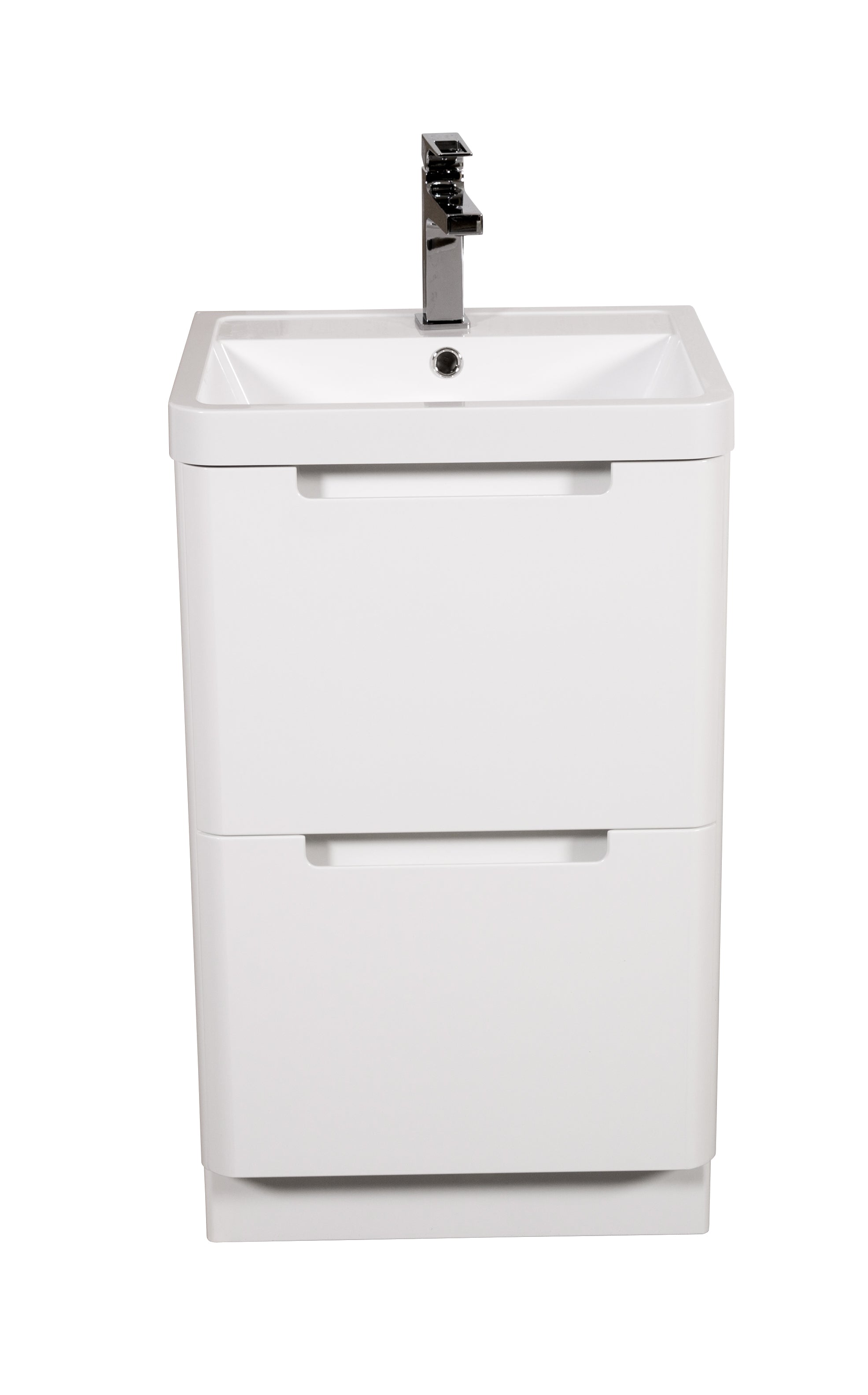 Monza 500mm Vanity & Basin White Gloss - Floor Standing