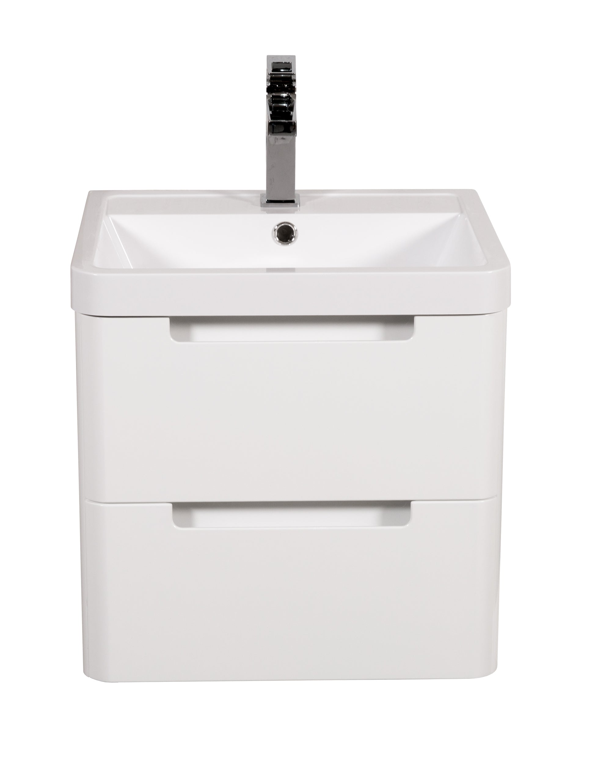 Monza 500mm Vanity & Basin White Gloss - Wall Hung