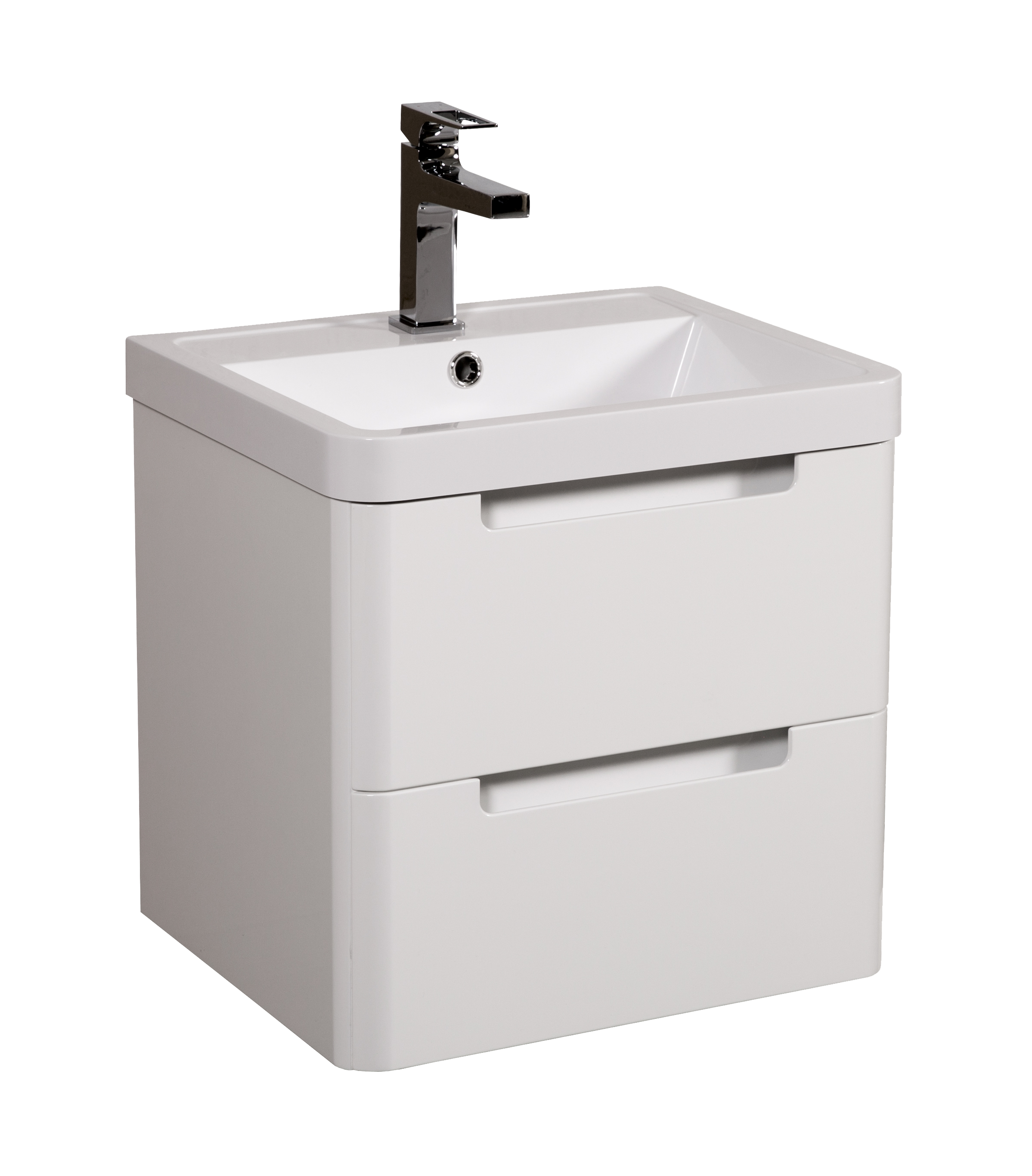 Monza 500mm Vanity & Basin White Gloss - Wall Hung