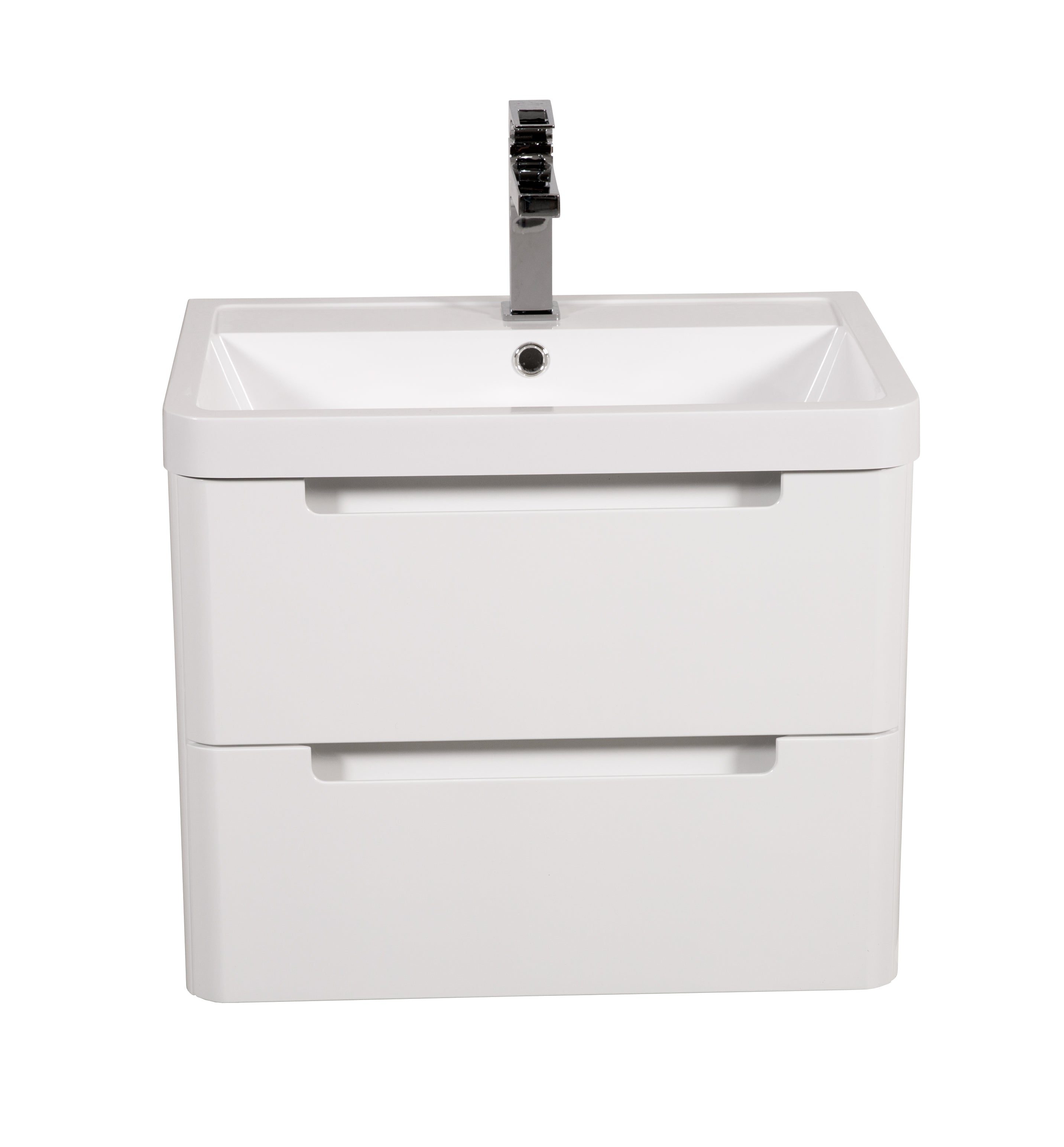 Monza 600mm Vanity & Basin White Gloss - Wall Hung