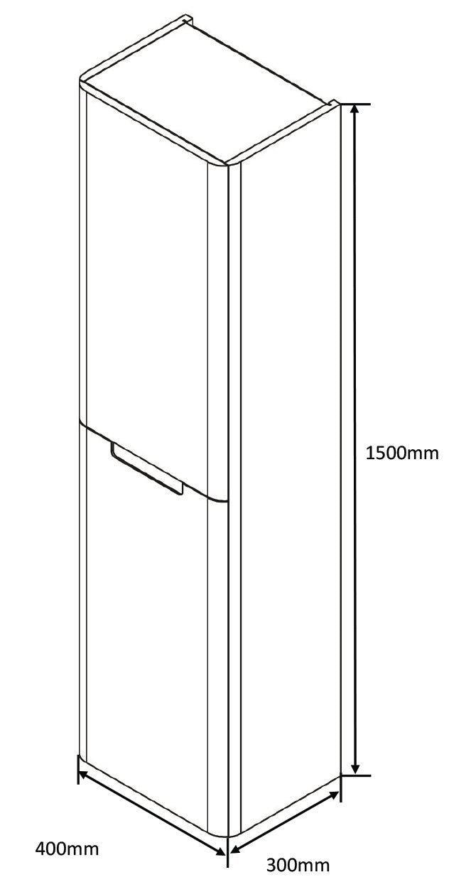 Monza 350mm Tall Boy Shadow Grey - Wall Hung
