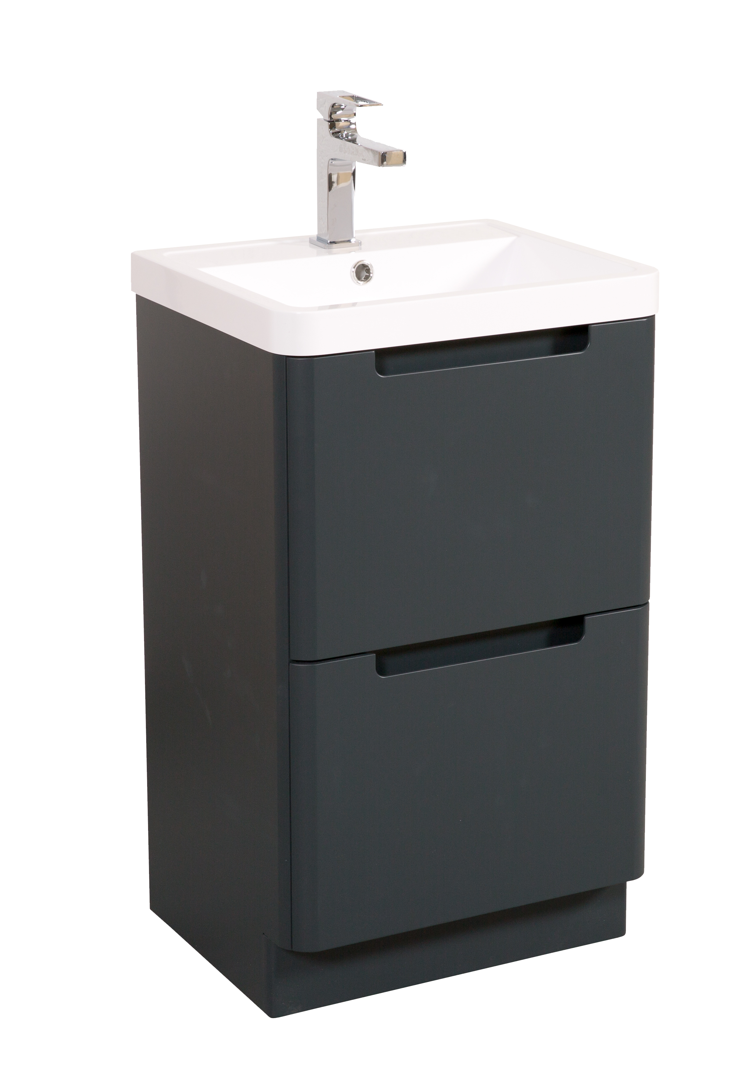 Monza 500mm Vanity & Basin Shadow Grey - Floor Standing