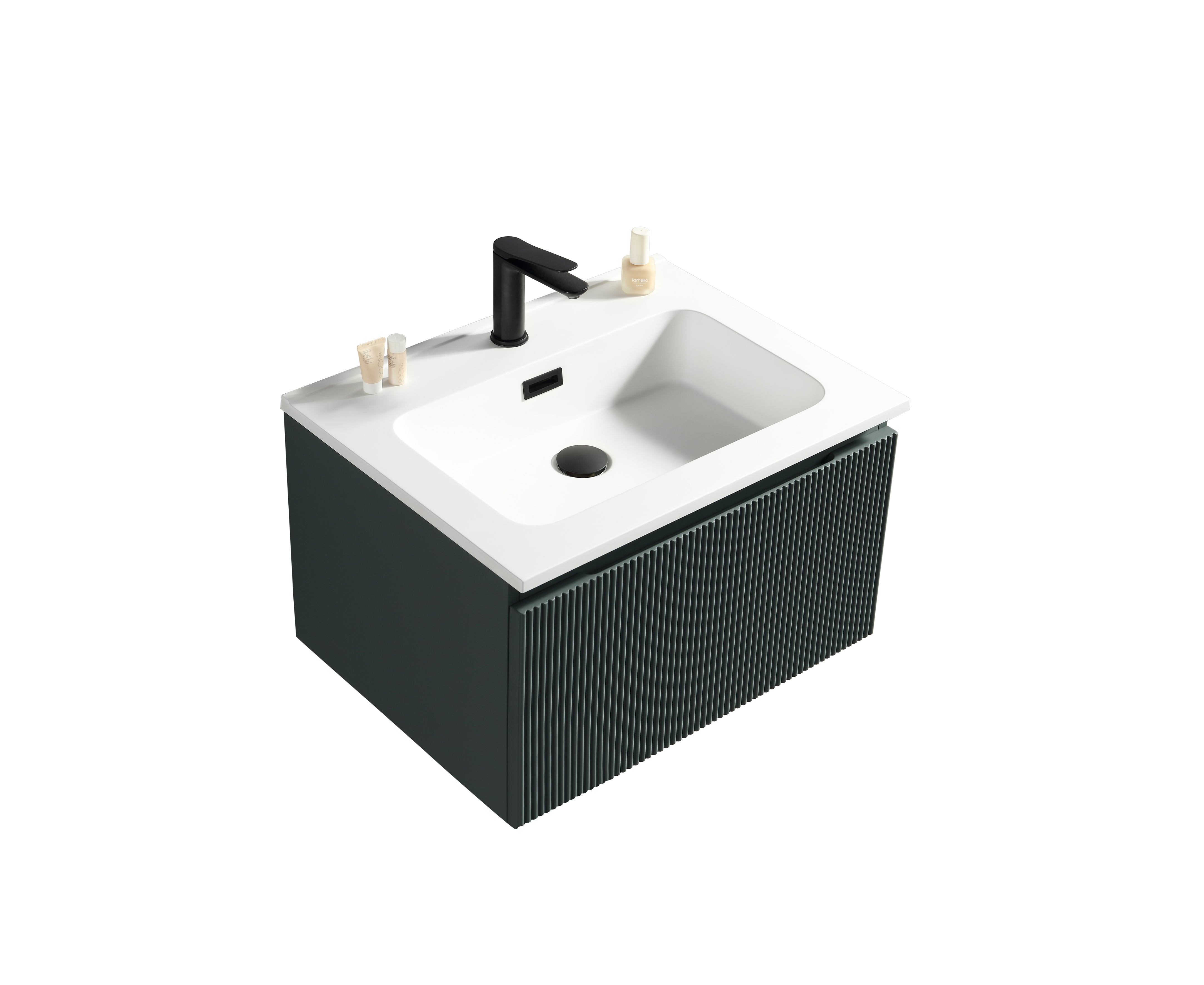 Flauto Midnight Shadow 600mm Wall Hung Vanity & Matte Basin