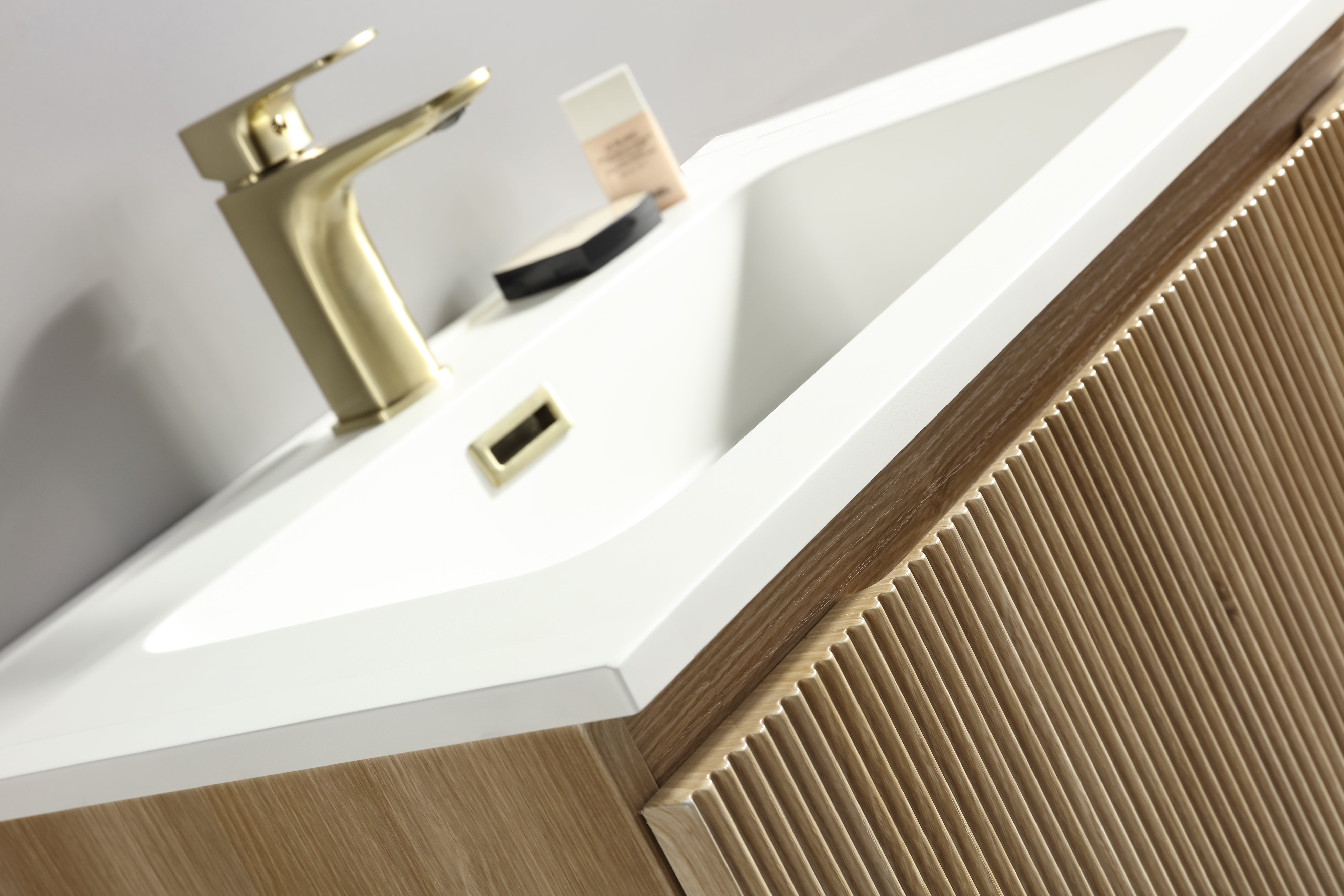 Flauto Country Oak 800mm Wall Hung Vanity & Matte Basin