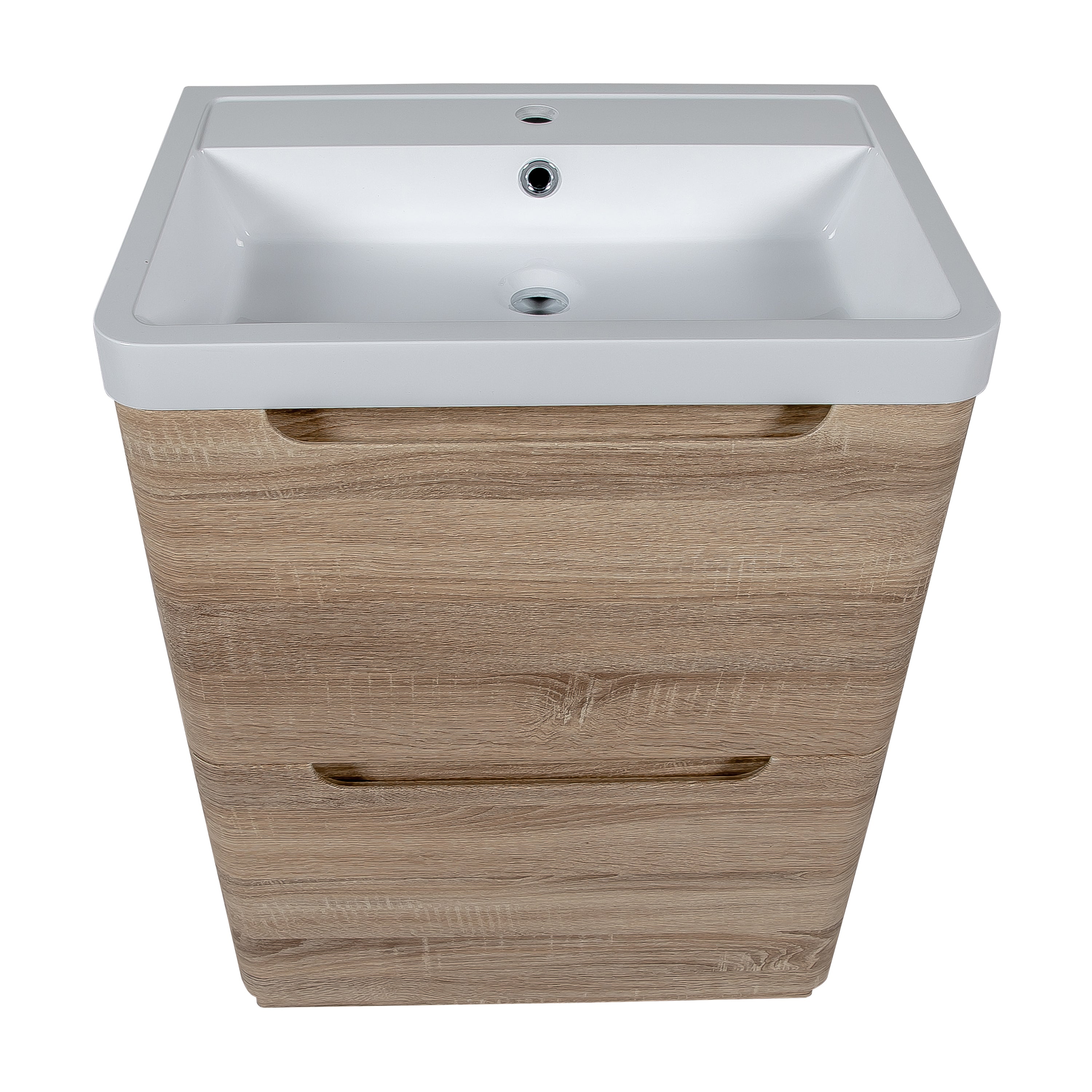 Monza 600mm Vanity Unit & Basin Country Oak - Floor Standing