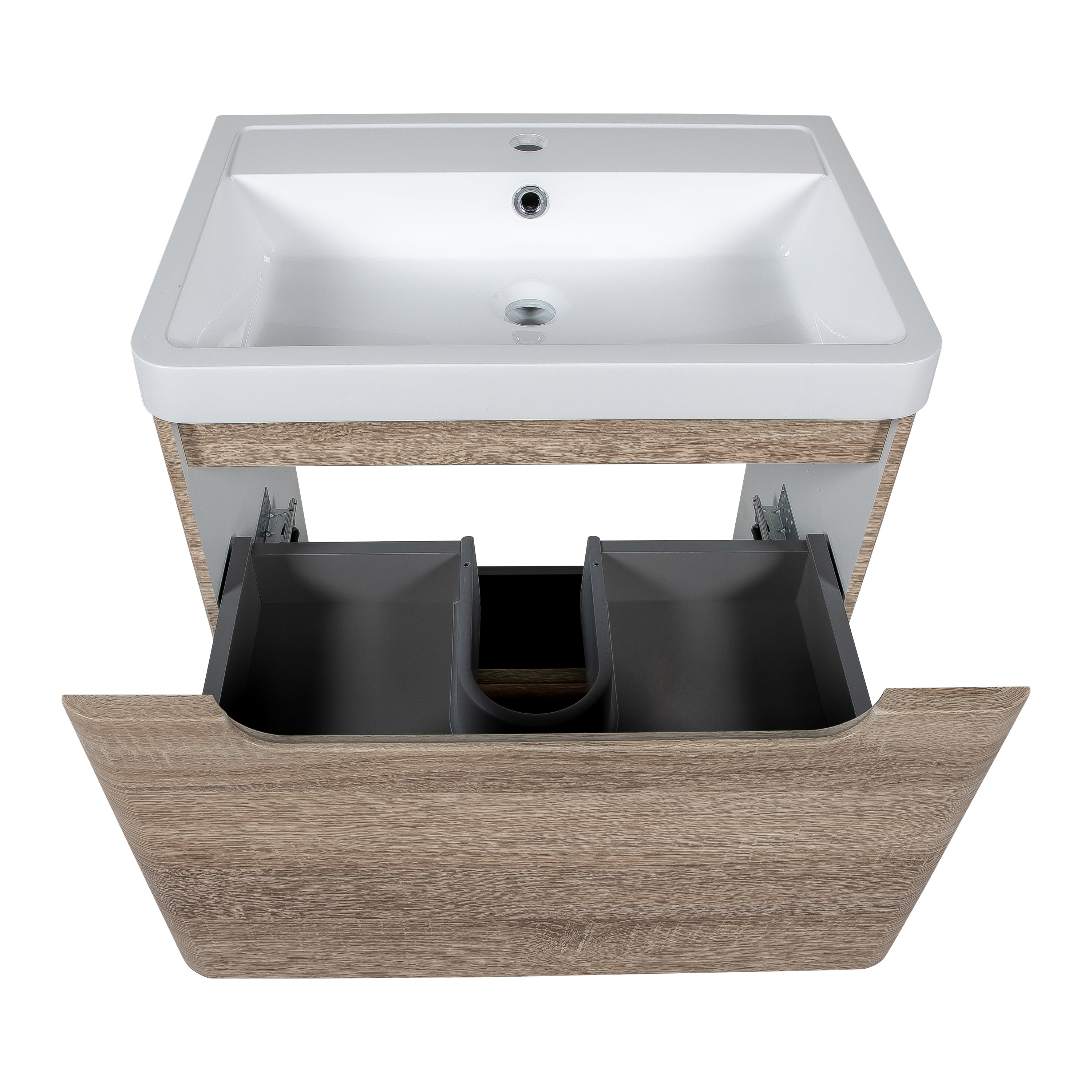 Monza 600mm Vanity Unit & Basin Country Oak - Floor Standing
