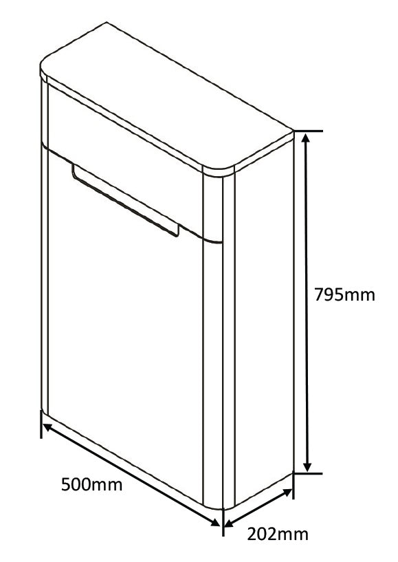Monza 500mm WC Unit Shadow Grey