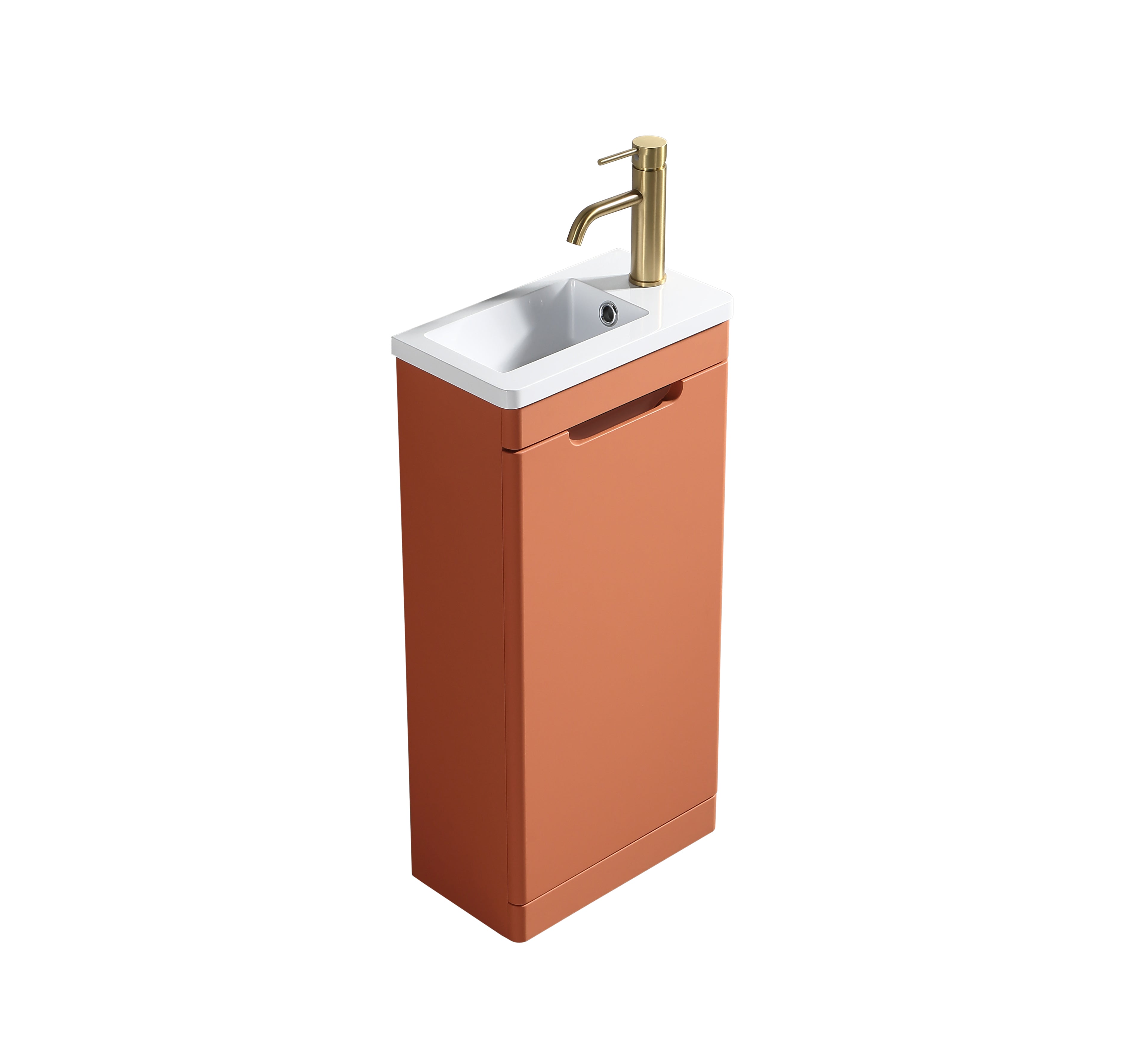 Acerra 400mm Cloakroom Vanity & Basin - Bruciata Orange