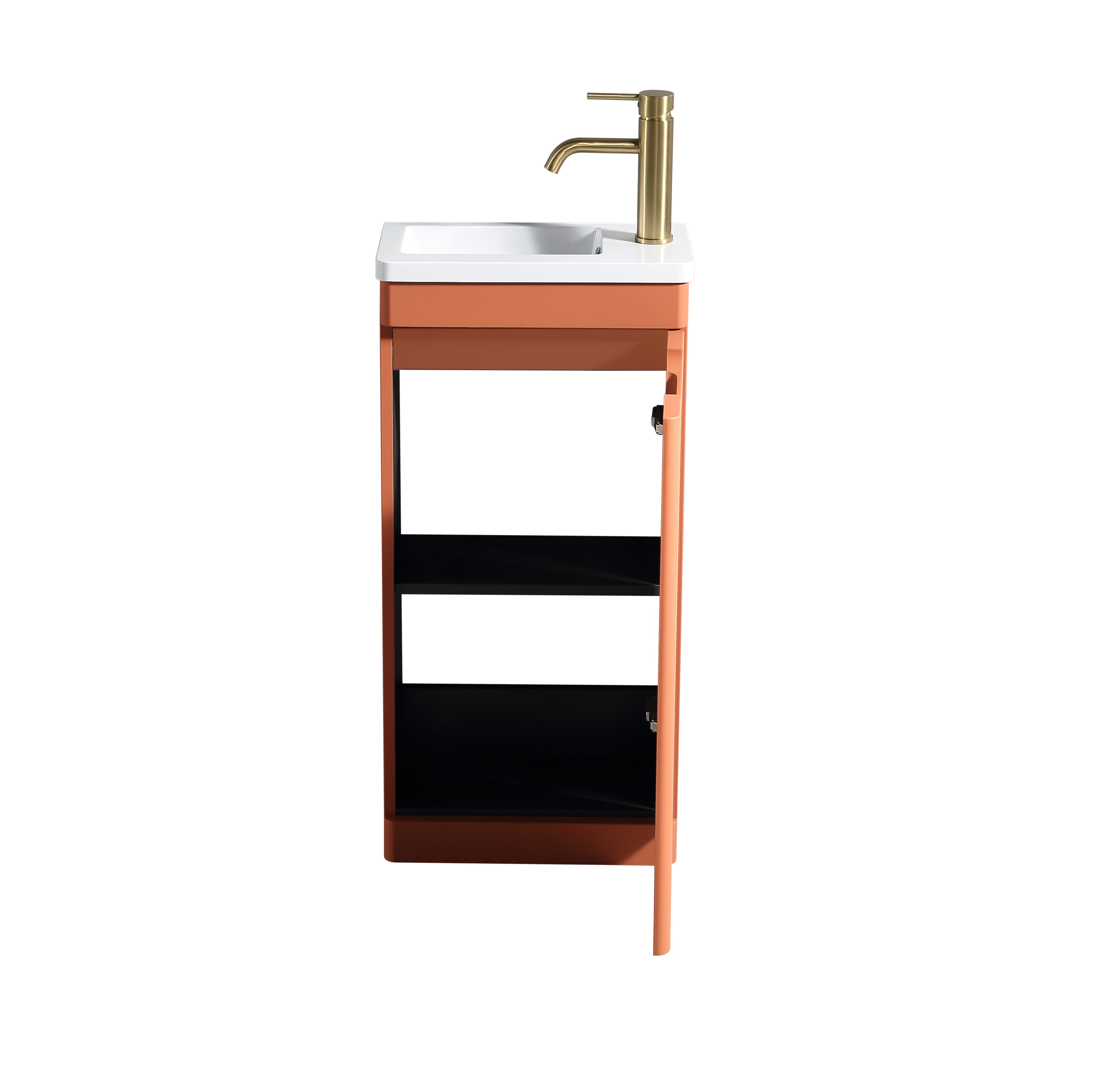 Acerra 400mm Cloakroom Vanity & Basin - Bruciata Orange