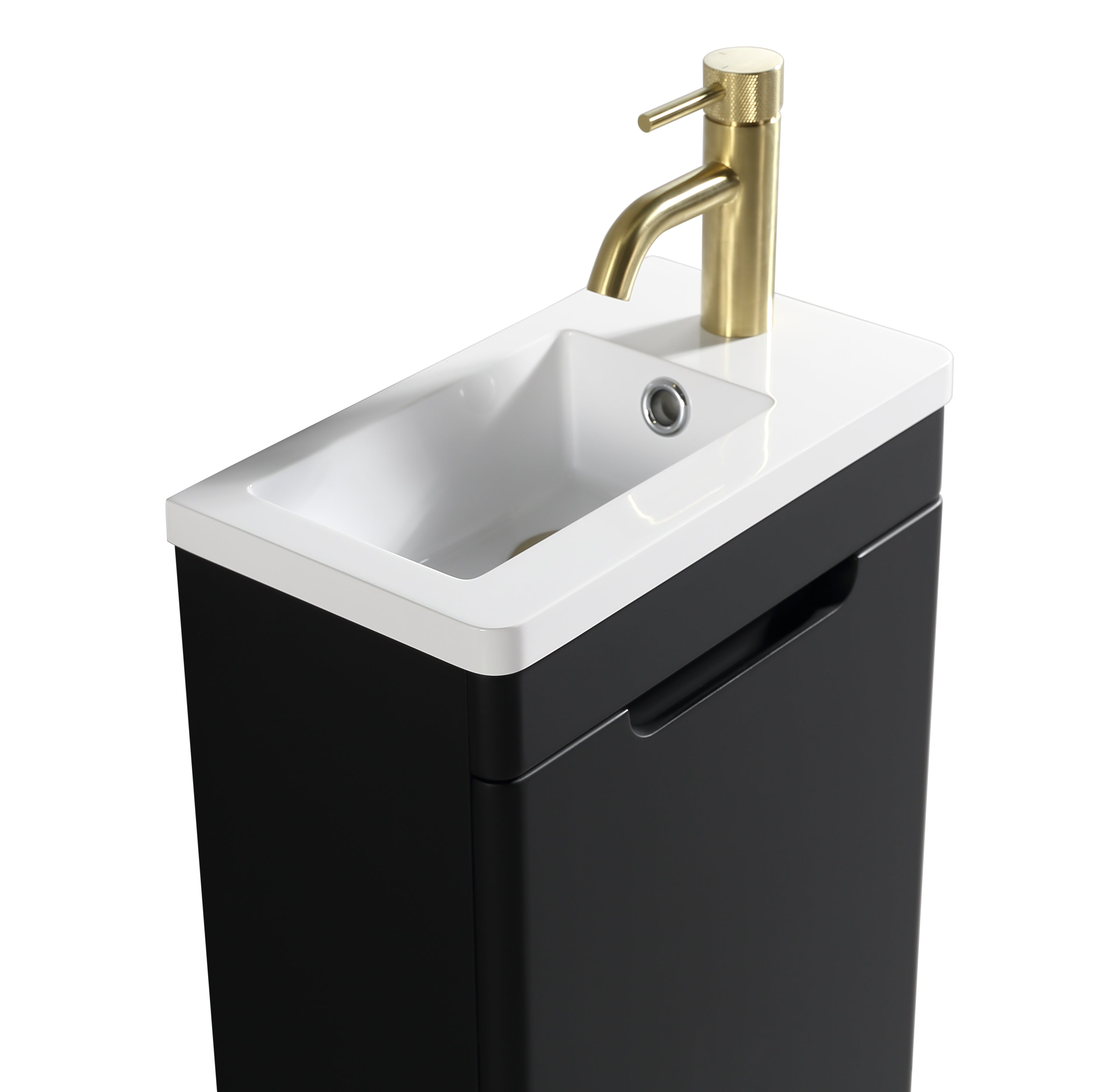 Acerra 400mm Cloakroom Vanity & Basin - Silk Black