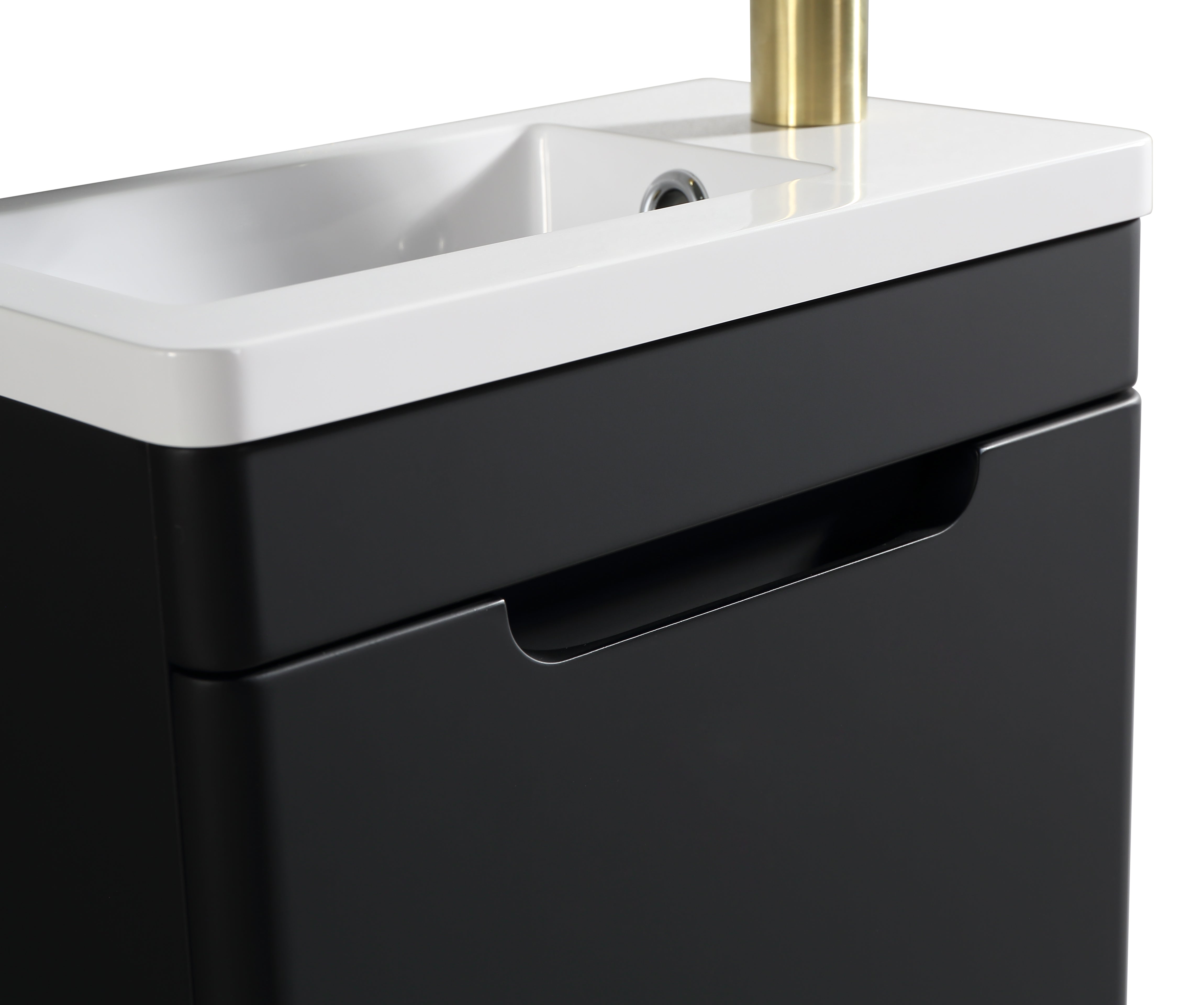 Acerra 400mm Cloakroom Vanity & Basin - Silk Black