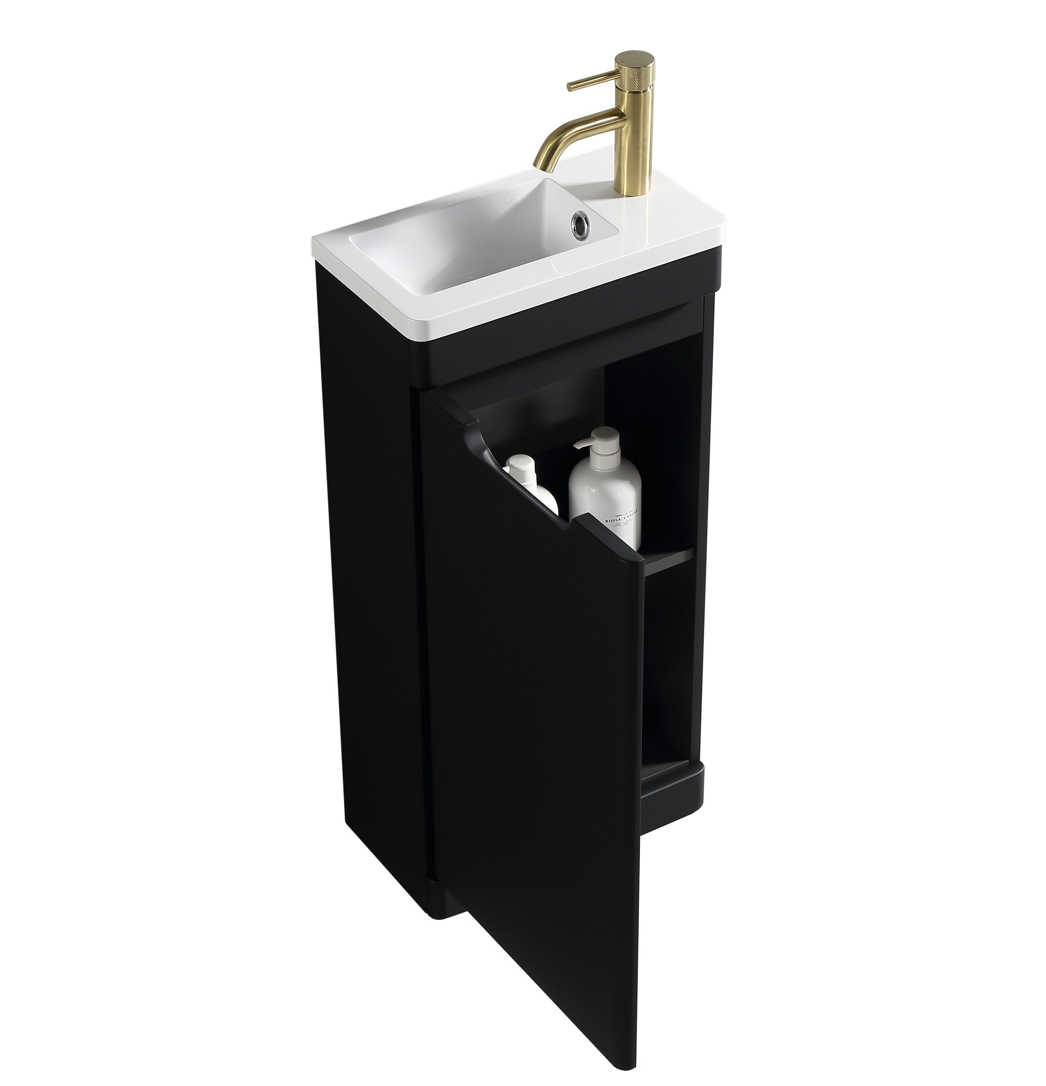 Acerra 400mm Cloakroom Vanity & Basin - Silk Black