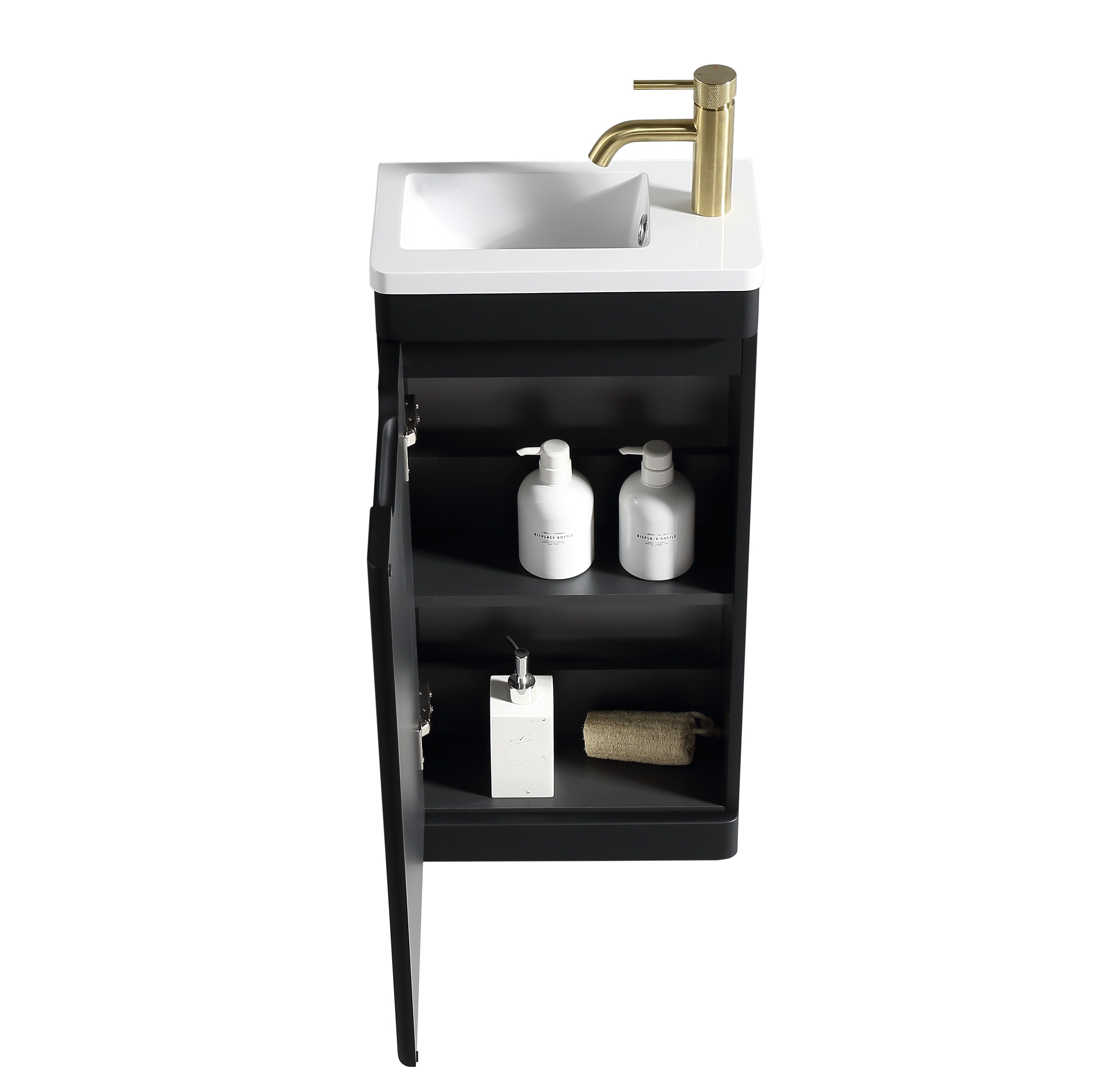 Acerra 400mm Cloakroom Vanity & Basin - Silk Black