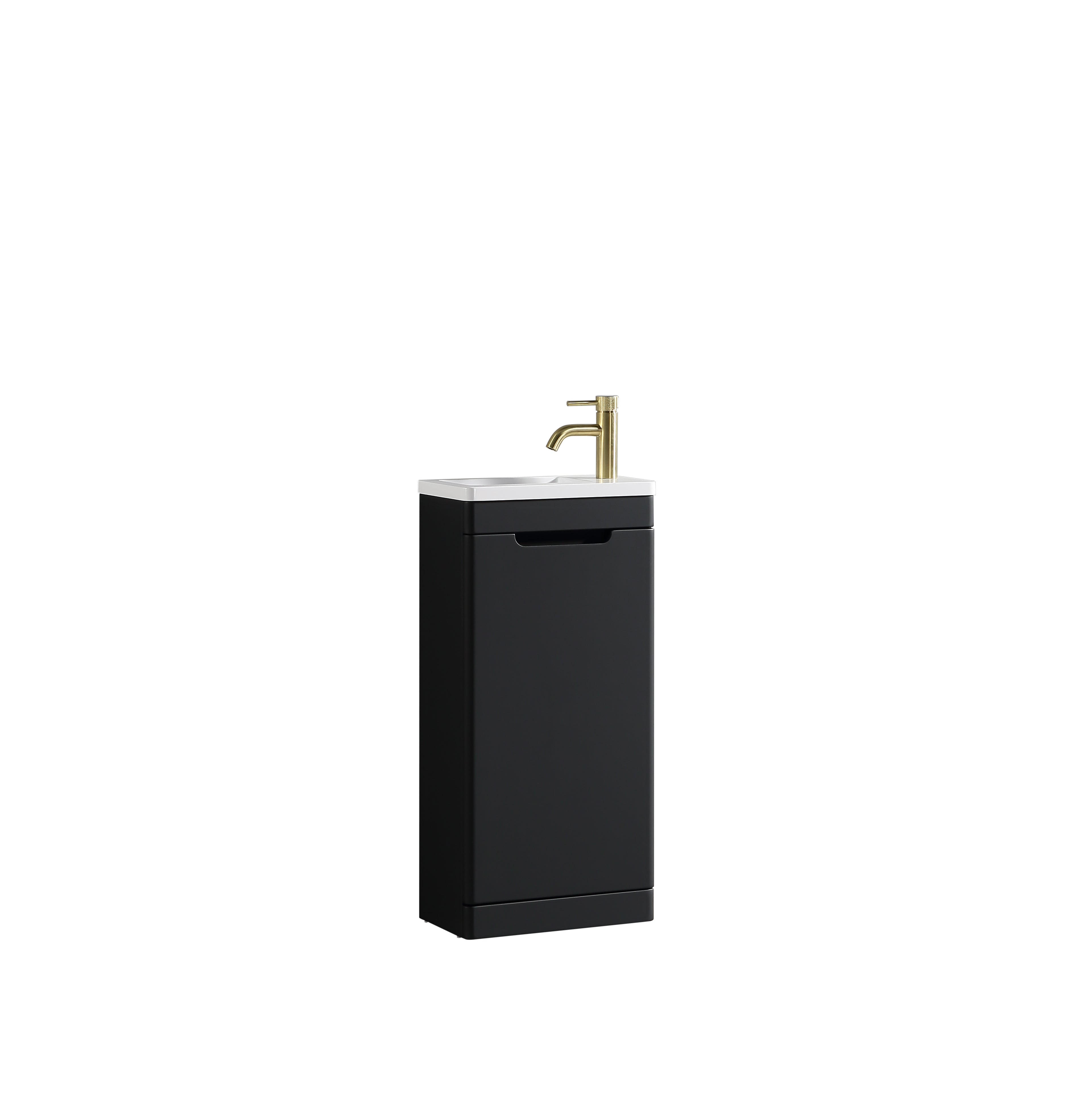 Acerra 400mm Cloakroom Vanity & Basin - Silk Black