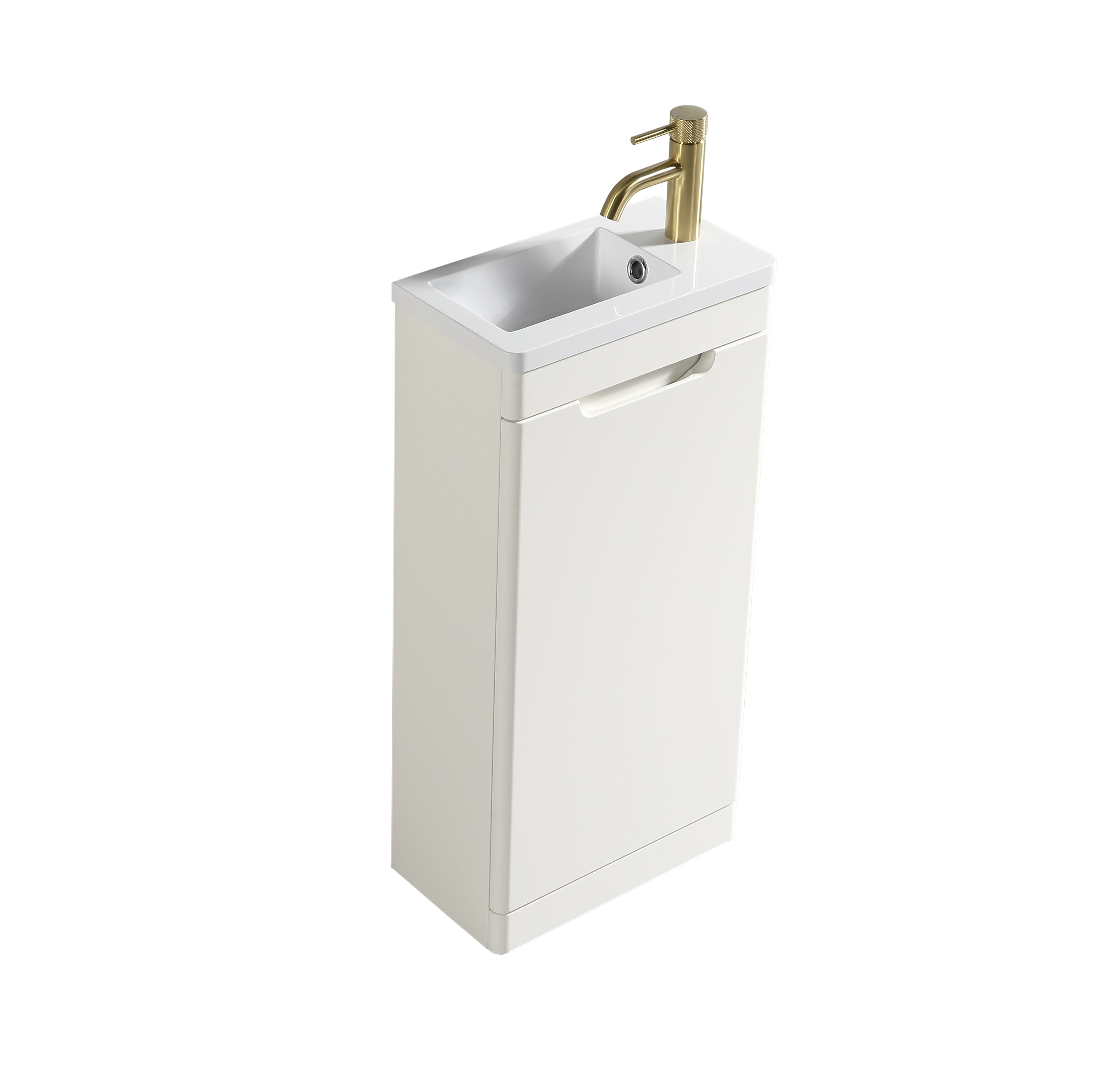 Acerra 400mm Cloakroom Vanity & Basin - Silk White