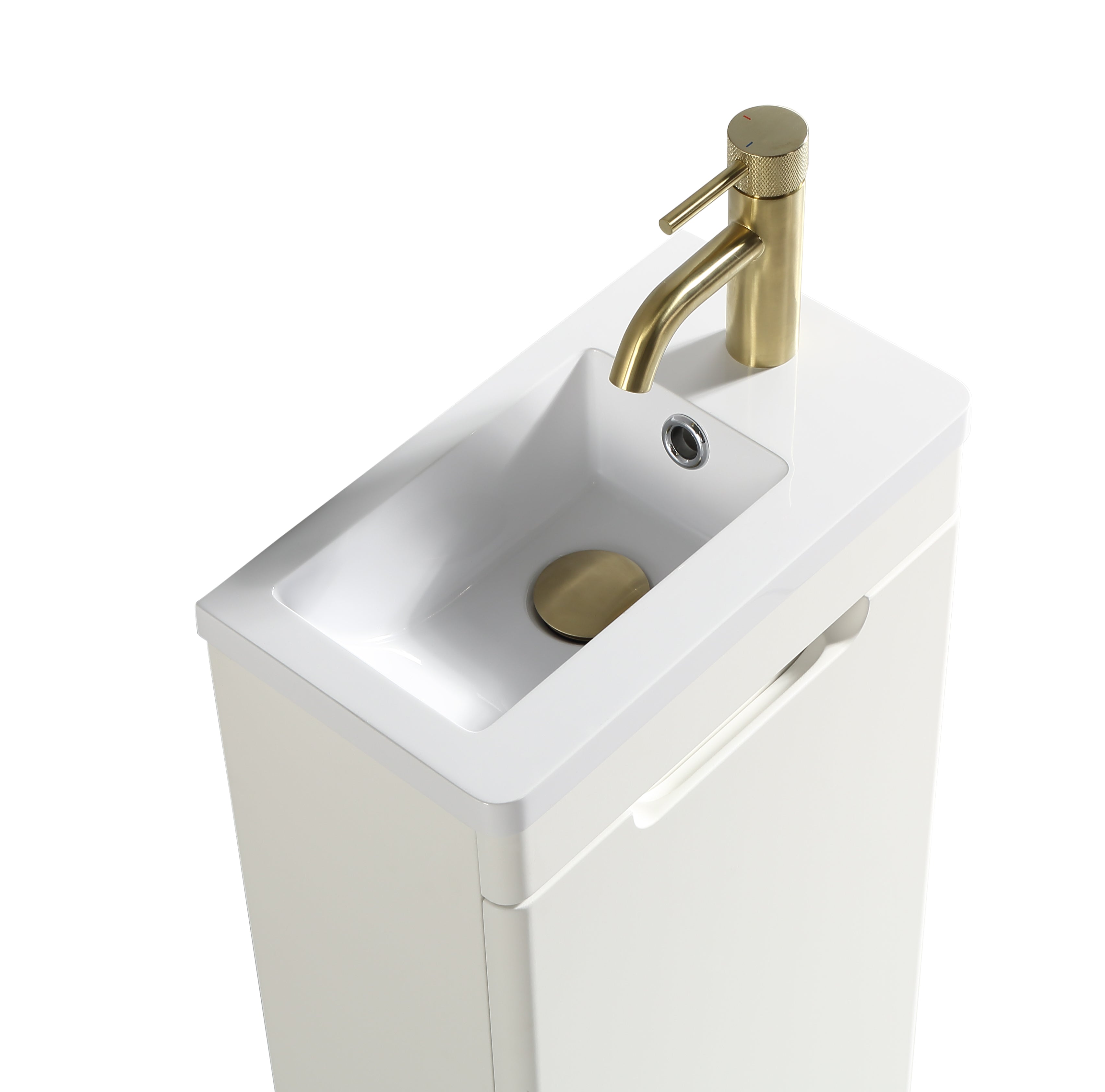 Acerra 400mm Cloakroom Vanity & Basin - Silk White