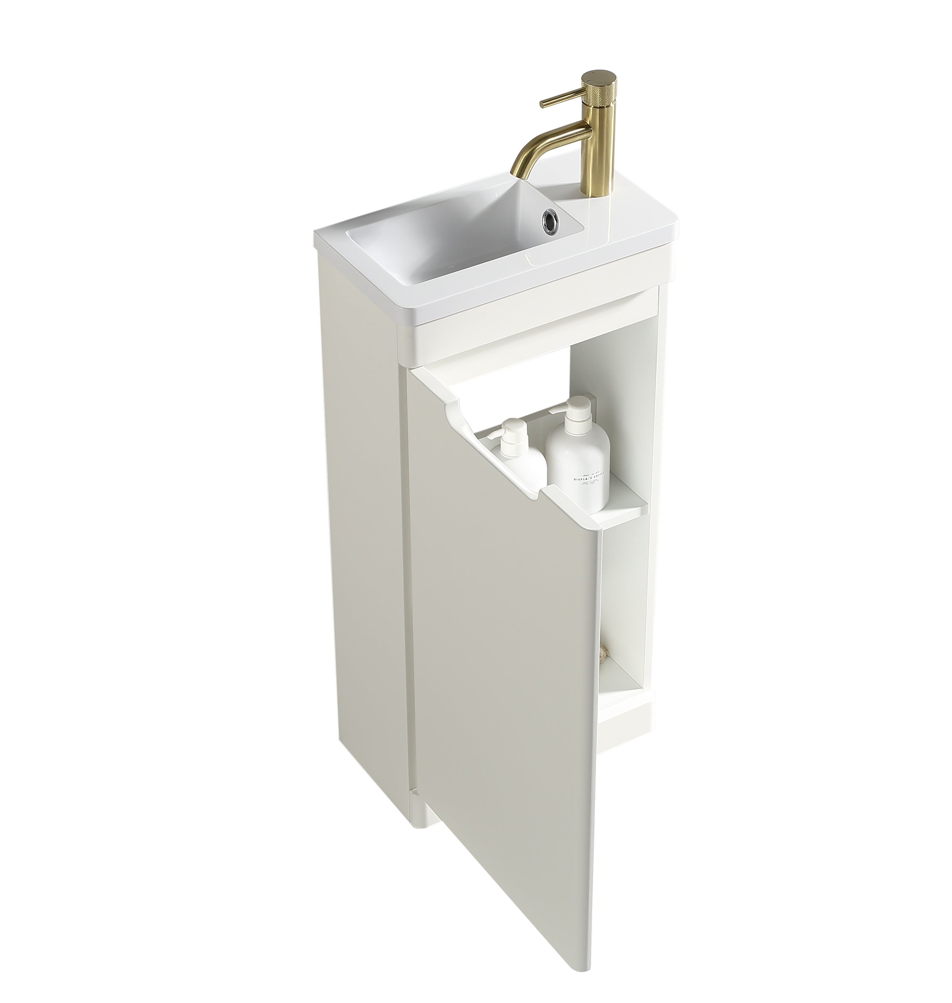Acerra 400mm Cloakroom Vanity & Basin - Silk White