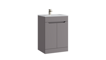 Urban 500mm 2 Door Floor Standing Unit with Ceramic Basin – Slate Grey - Tuskan Tiles