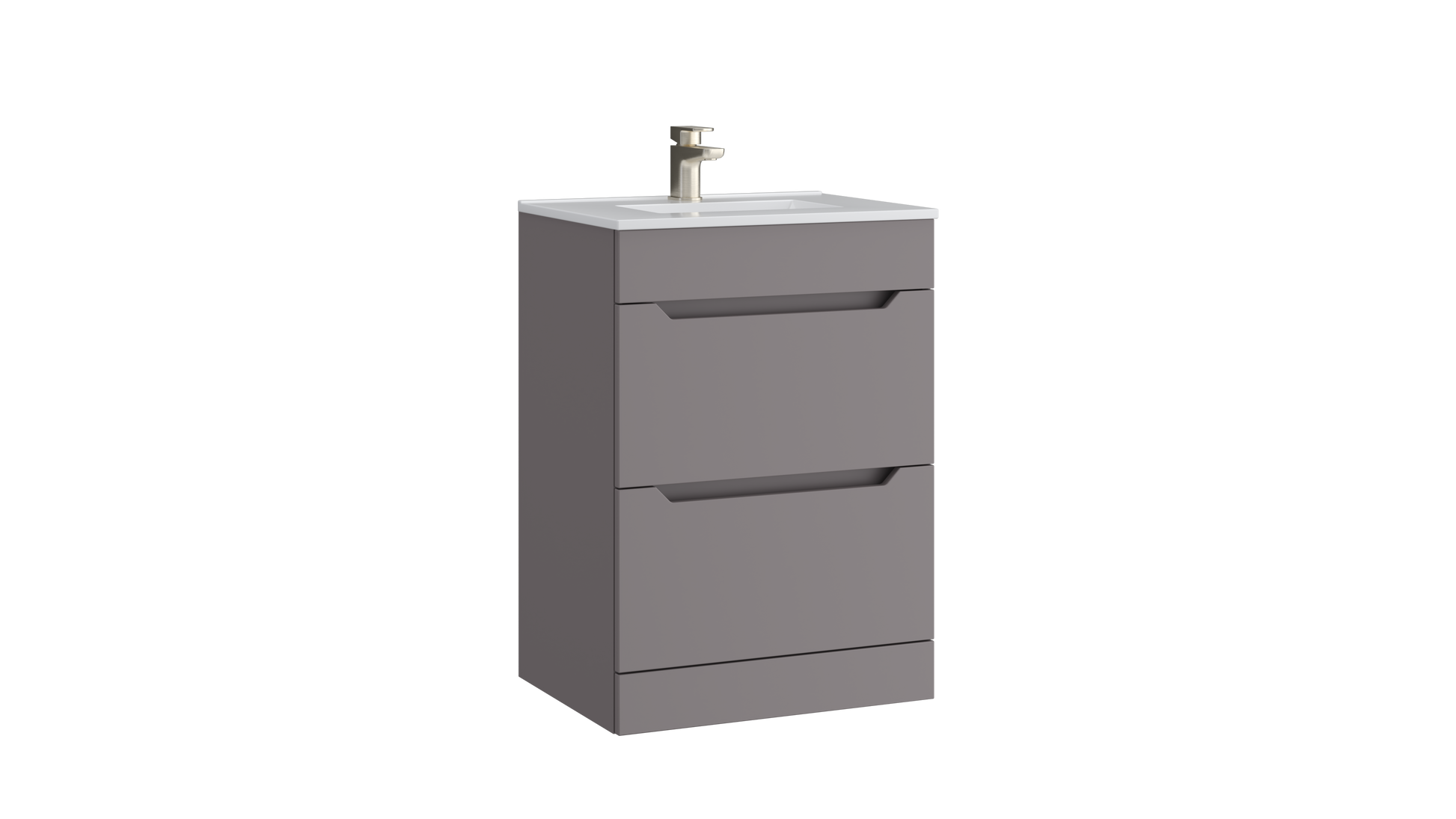 Urban 600mm 2 Drawer Floor Standing Unit with Ceramic Basin – Slate Grey - Tuskan Tiles