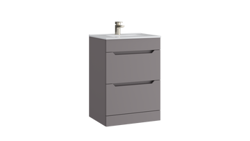 Urban 600mm 2 Drawer Floor Standing Unit with Ceramic Basin – Slate Grey - Tuskan Tiles