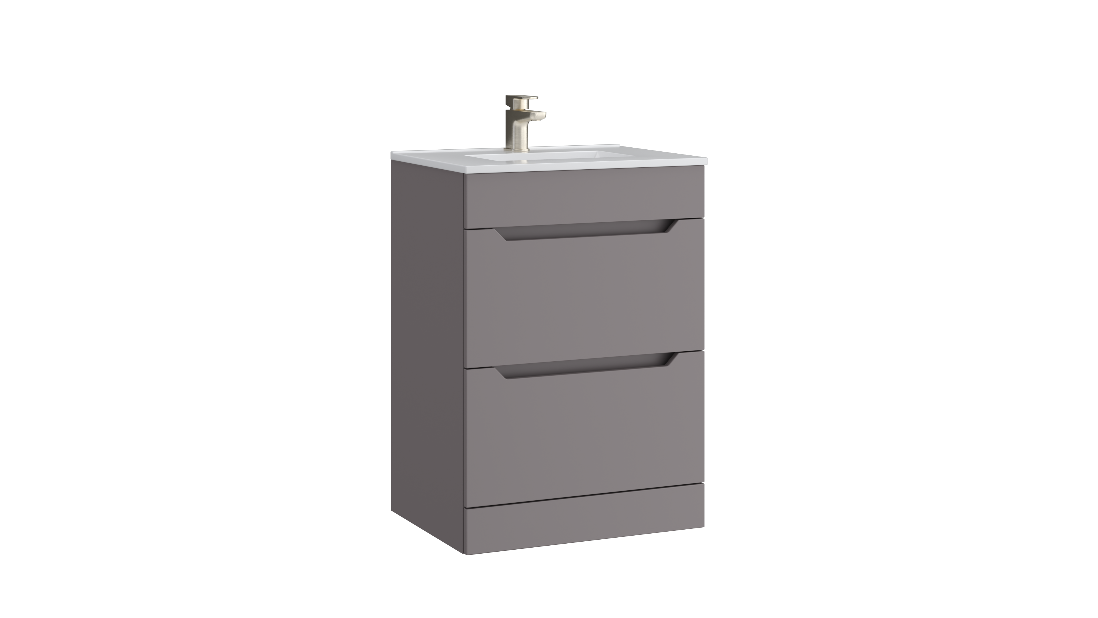 Urban 600mm 2 Drawer Floor Standing Unit with Ceramic Basin – Slate Grey - Tuskan Tiles