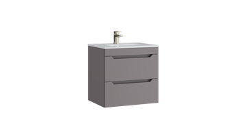 Urban 600mm 2 Drawer Wall Mounted Unit with Ceramic Basin – Slate Grey - Tuskan Tiles