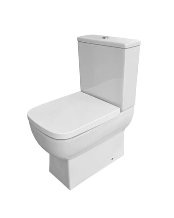 Close Coupled Toilet with Full Back Pan, Seat & Ceramic Cistern