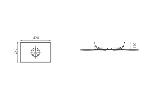 Stance 420mm Countertop Basin