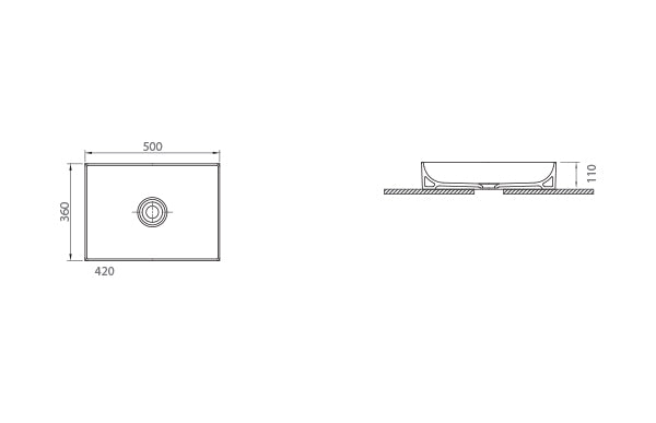 Stance 500mm Countertop Basin
