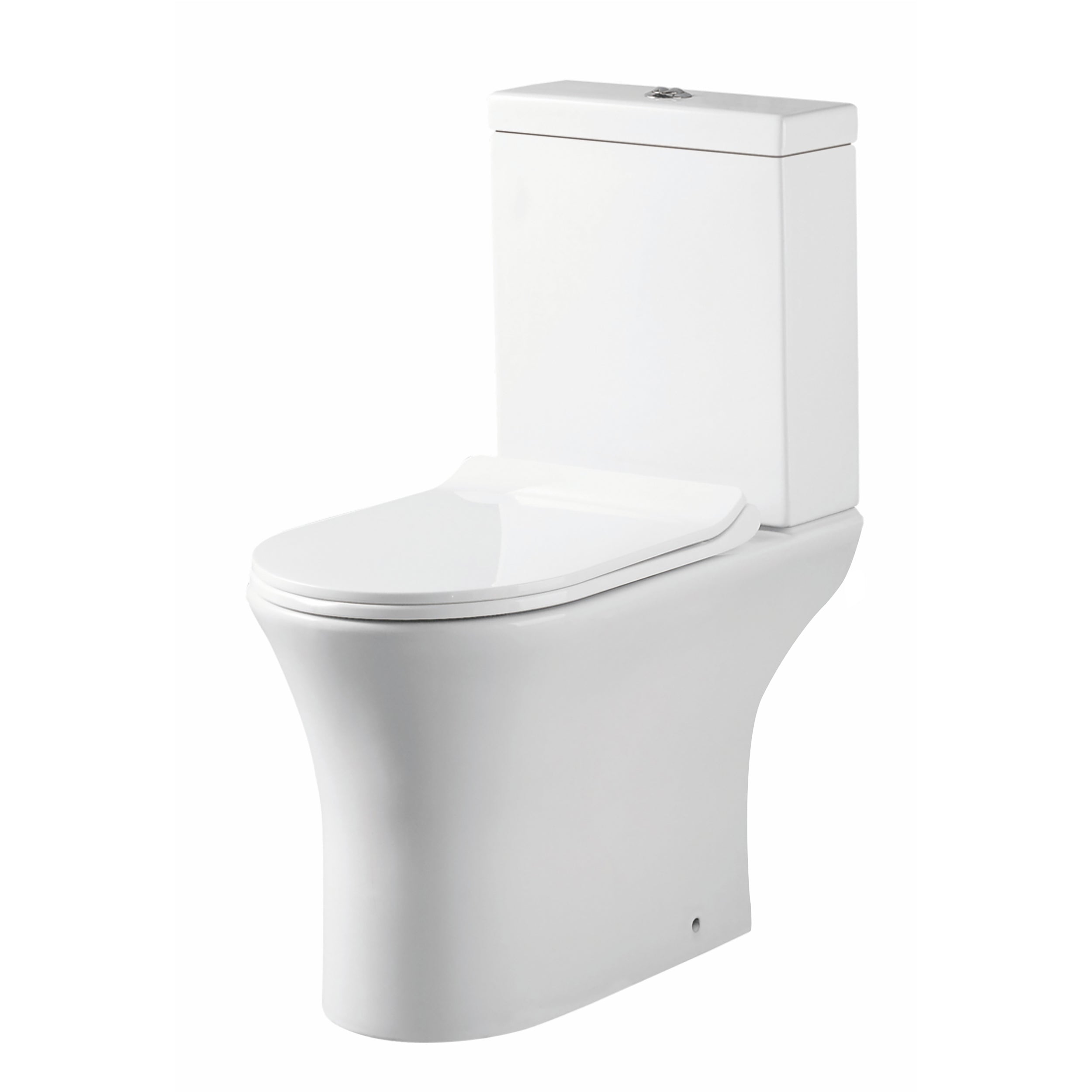 Deia 425mm Rimless Open Back Close Coupled Toilet with Cistern & Slim Soft Close Seat