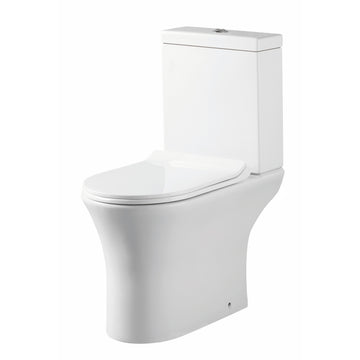 Deia 425mm Rimless Open Back Close Coupled Toilet with Cistern & Slim Soft Close Seat