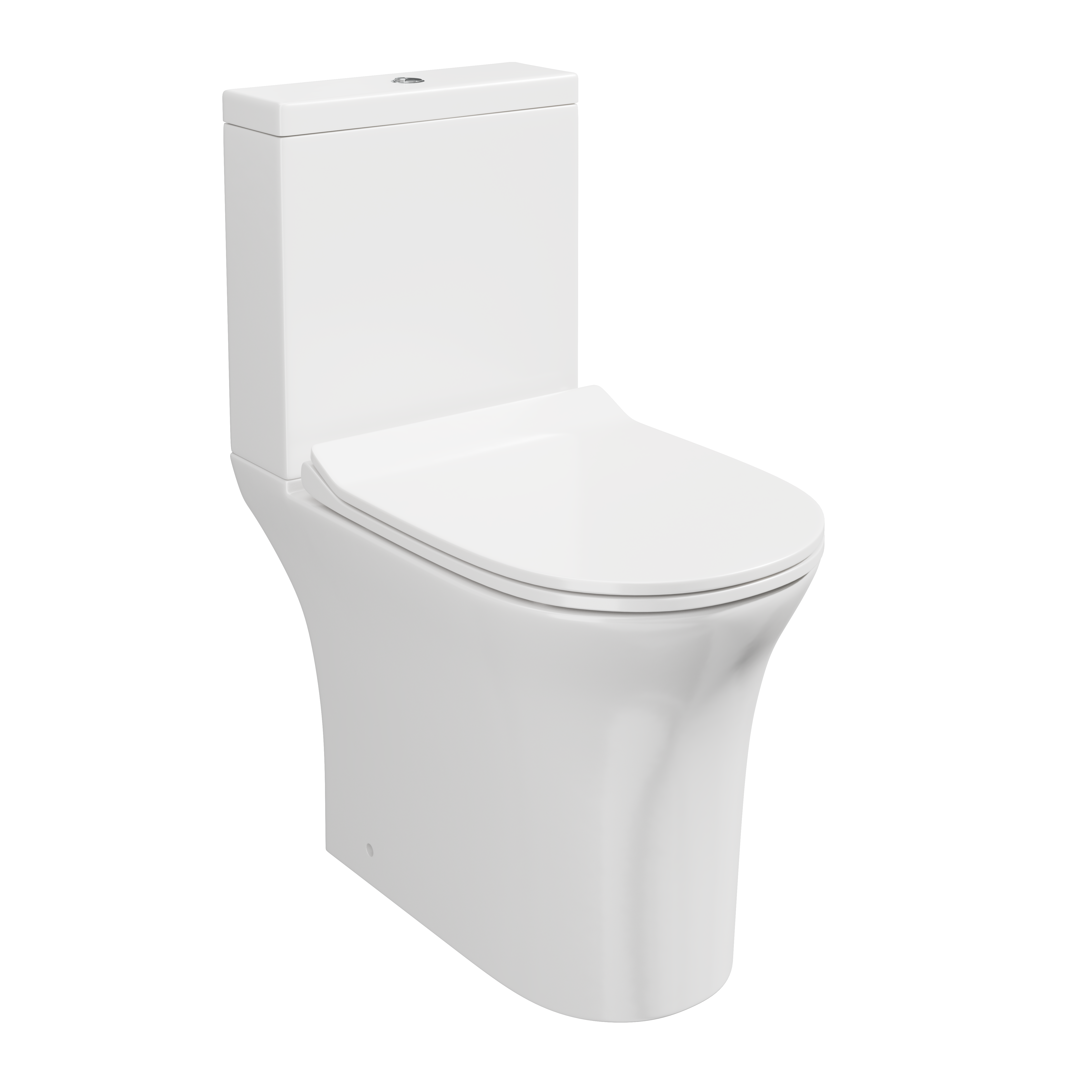 Deia 425mm Rimless Open Back Close Coupled Toilet with Cistern & Slim Soft Close Seat