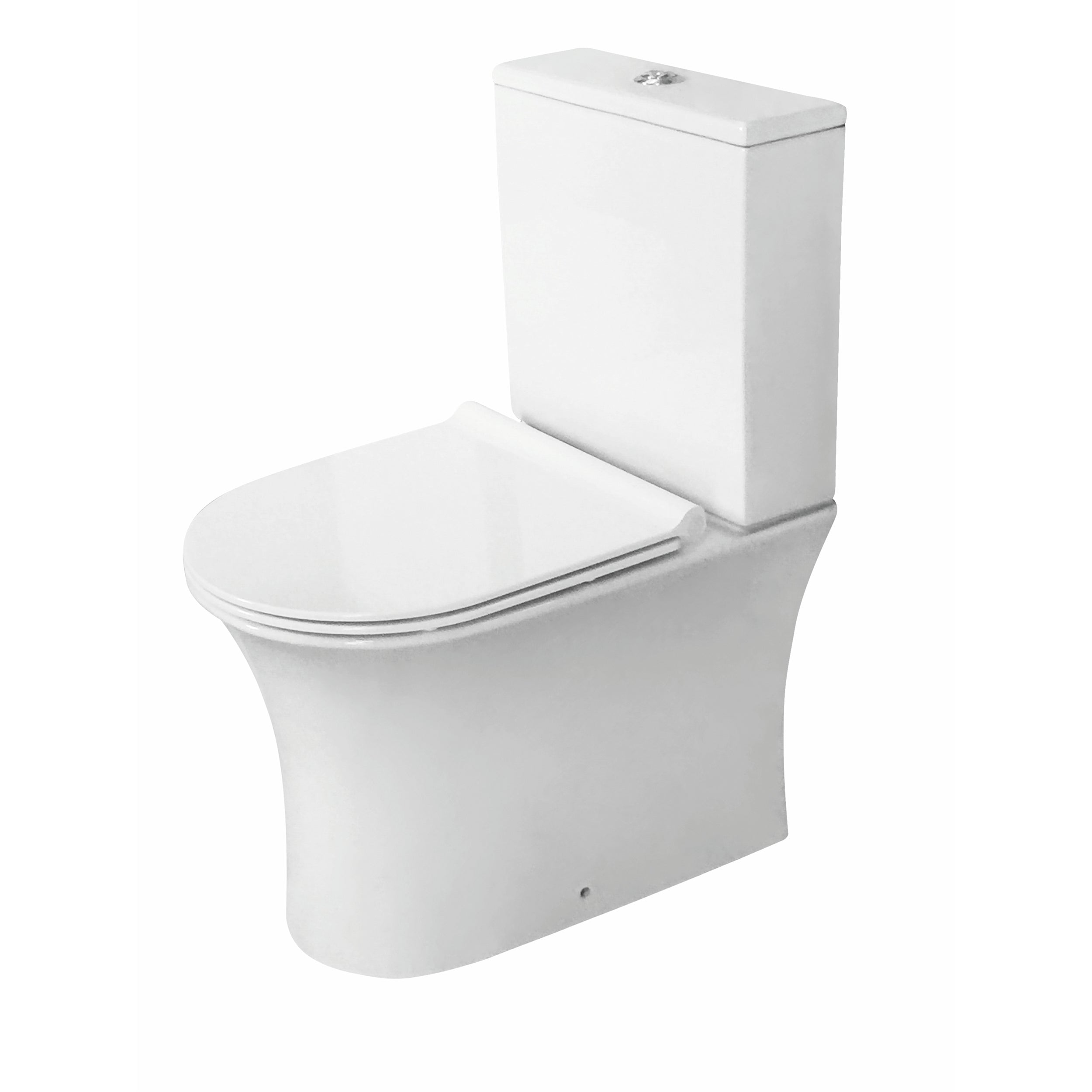 Deia 425mm Rimless Closed Back Close Coupled Toilet with Cistern & Slim Soft Close Seat